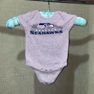 NFL Football Onesie 3/6 Months, Heather Grey, Used ~6463-001